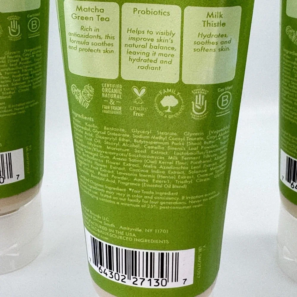 3 X Shea Moisture Matcha Green Tea & Probiotics Clay to Cream Cleanser NEW LOT 3